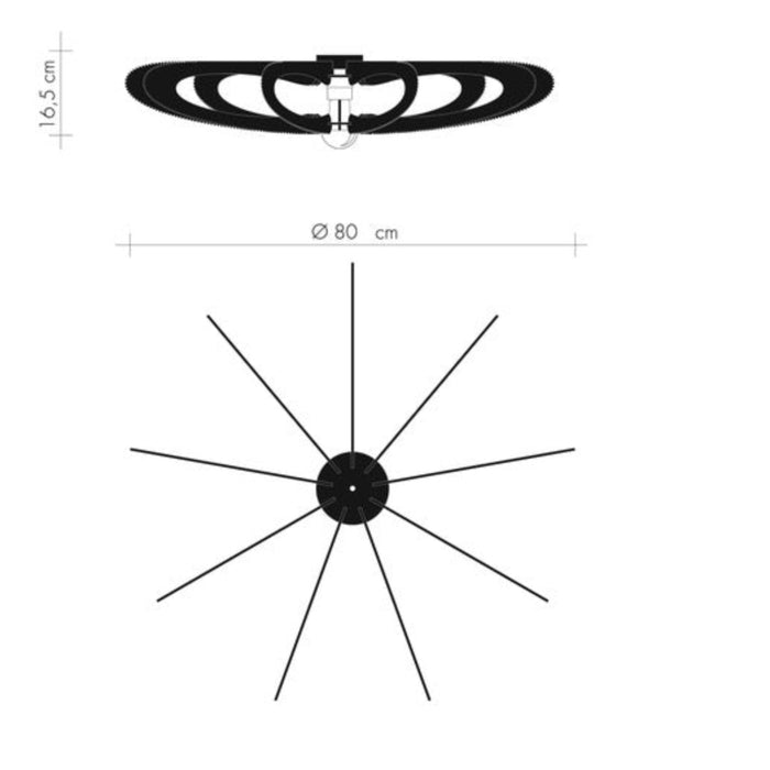 ETIOLA ceiling light Ø80cm, Twist weaving