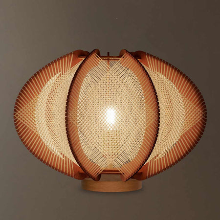 Lampe sur socle ECHINO, tressage Croisé