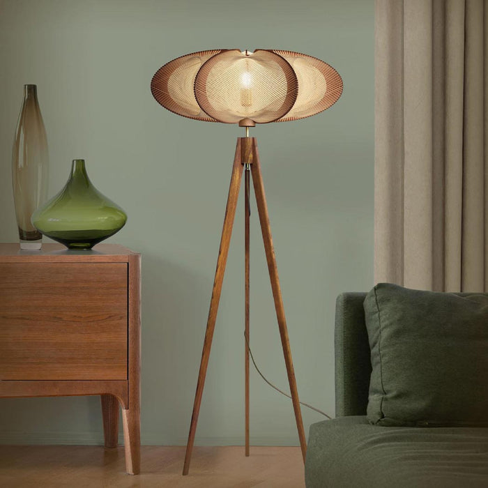 Lampadaire ETIOLA, tressage Twist Croisé, par Lafablight