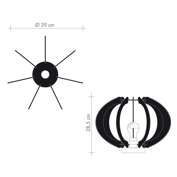 Lafablight lampe sur socle ECHINO en bois, tressage fait main