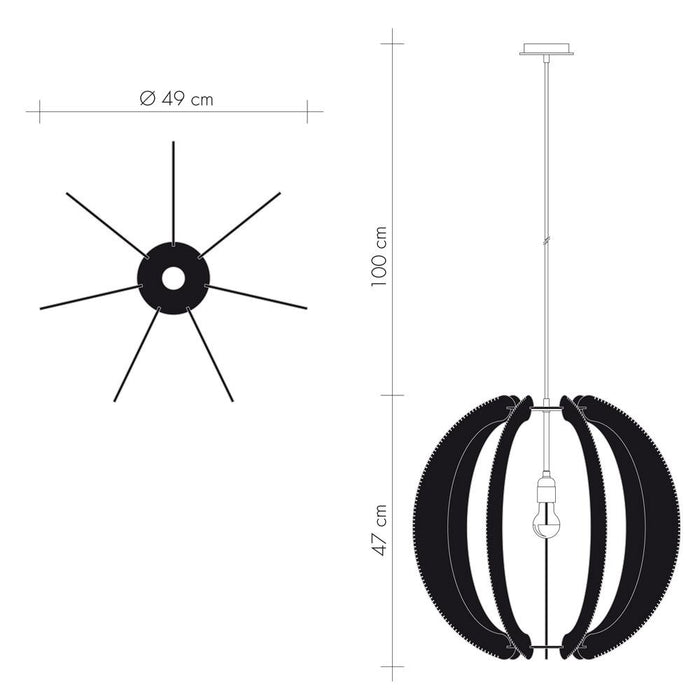 Lafablight suspension ASTROFI en bois, tressage fait main