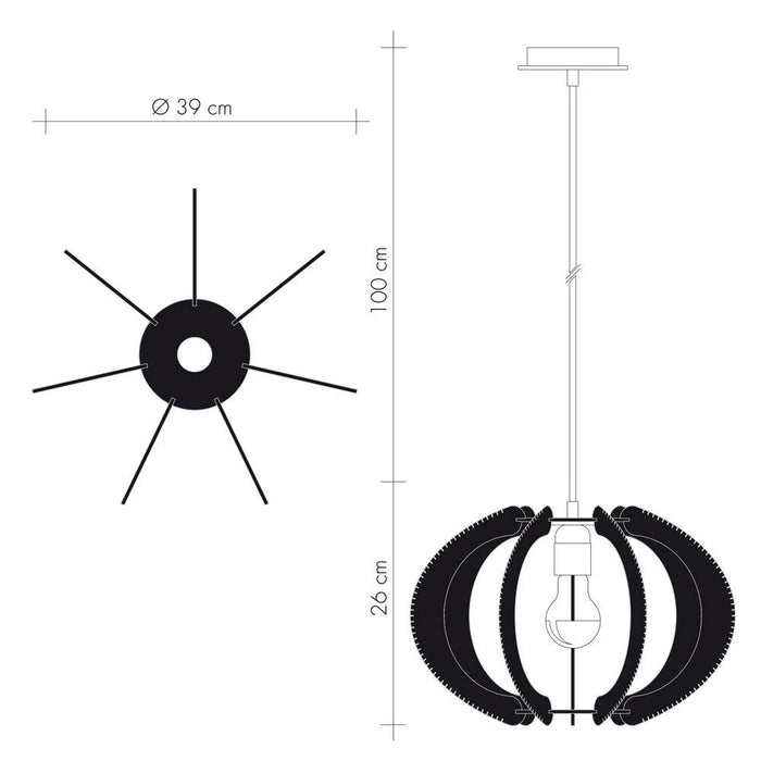 Suspension ECHINO, tressage Twist Croisé, Lafablight